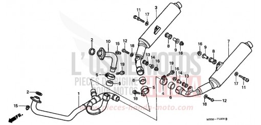 EXHAUST MUFFLER VTR1000FW de 1998